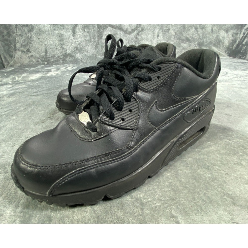 Nike Air Max 90 Shoes Mens Size 9 Triple Black Running Athletic Sneakers Leather